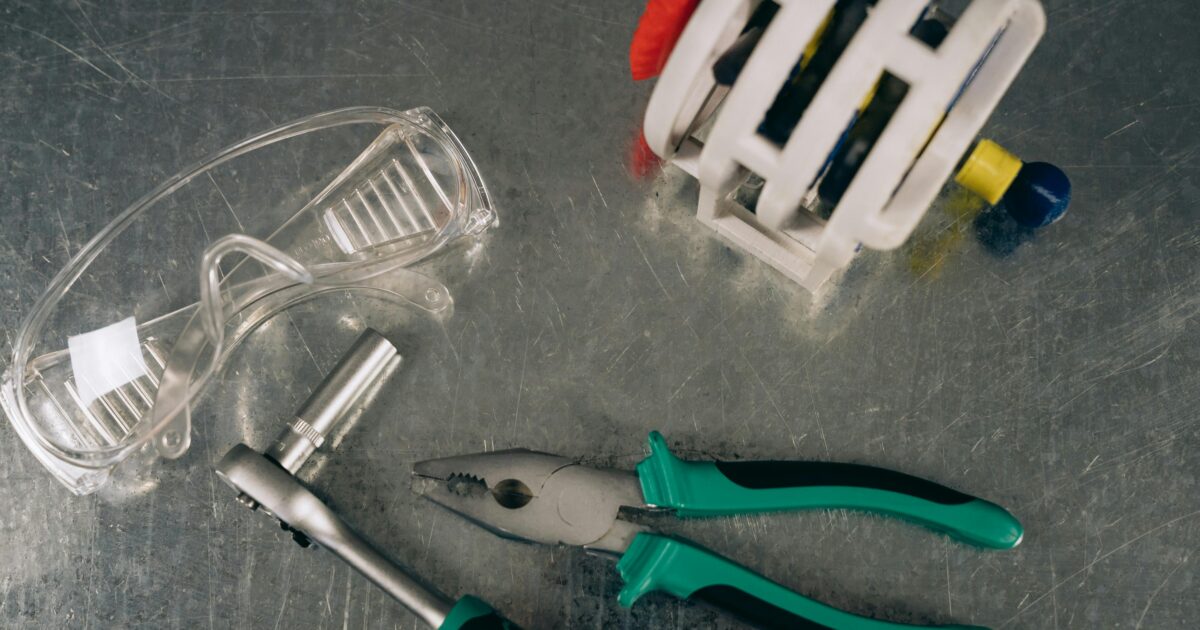Tools on a metal surface - visual metaphor for building SEO tools