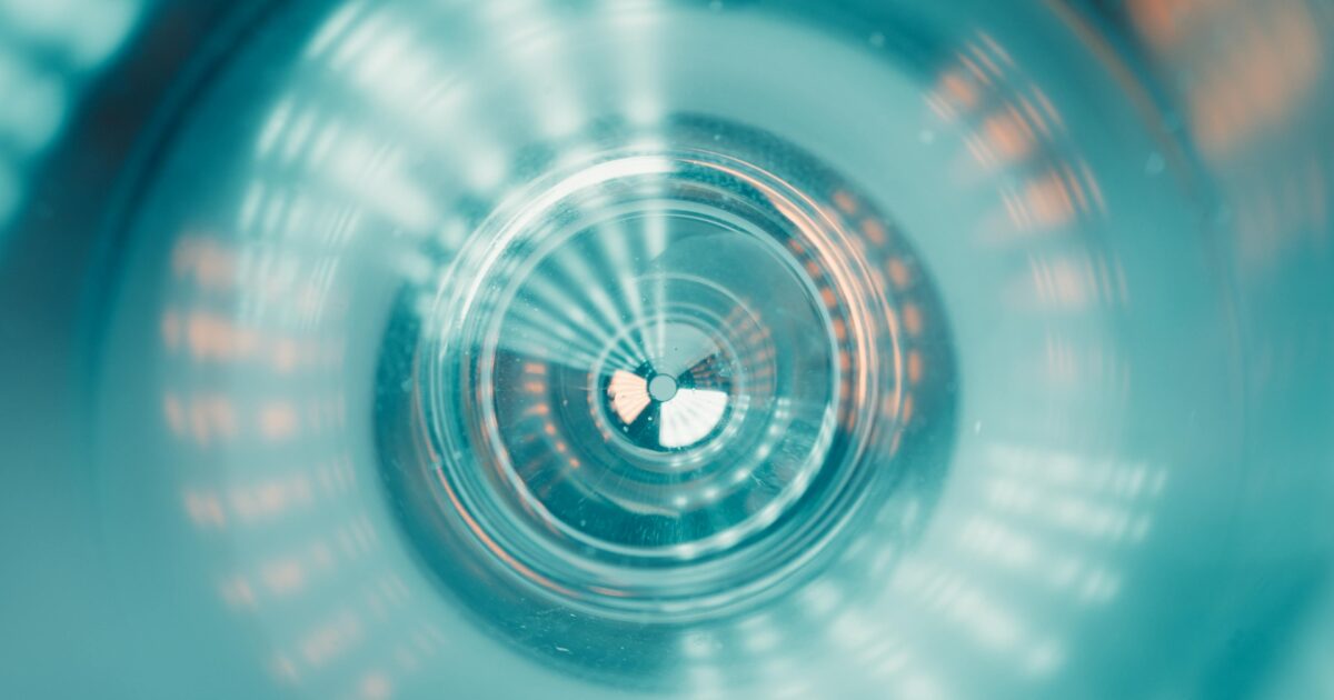 Abstract turquoise tunnel of light representing GPT Image 2 visual generation in AgenticWP